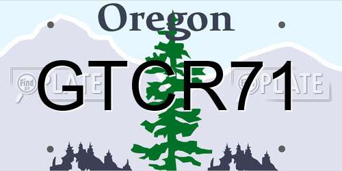 GTCR71 Oregon License Plate