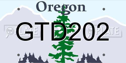 GTD202 Oregon License Plate