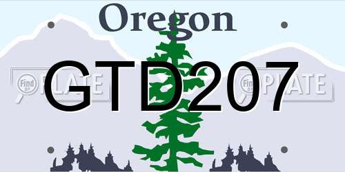 GTD207 Oregon License Plate