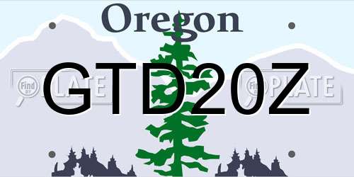 GTD20Z Oregon License Plate