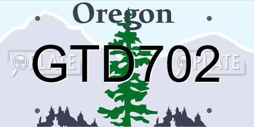 GTD702 Oregon License Plate