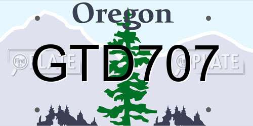 GTD707 Oregon License Plate