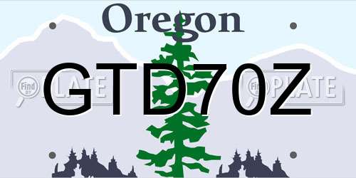 GTD70Z Oregon License Plate