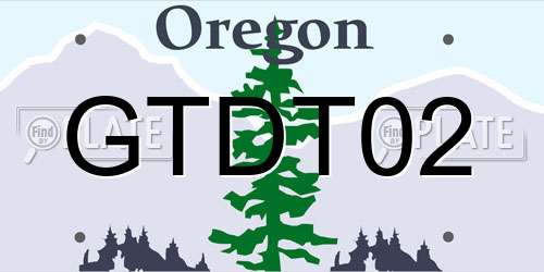 GTDT02 Oregon License Plate
