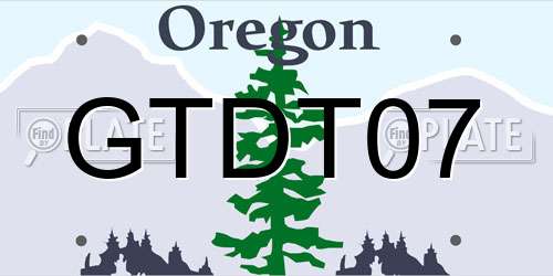 GTDT07 Oregon License Plate