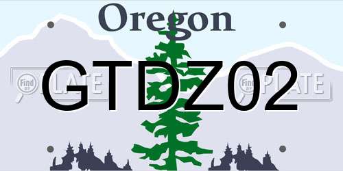 GTDZ02 Oregon License Plate
