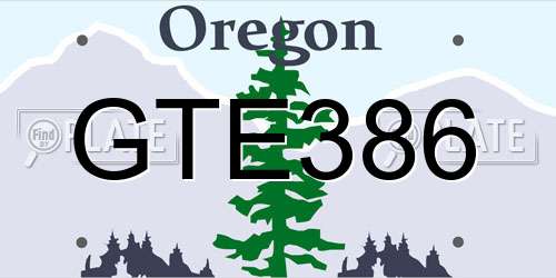GTE386 Oregon License Plate
