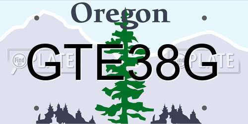 GTE38G Oregon License Plate