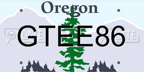 GTEE86 Oregon License Plate