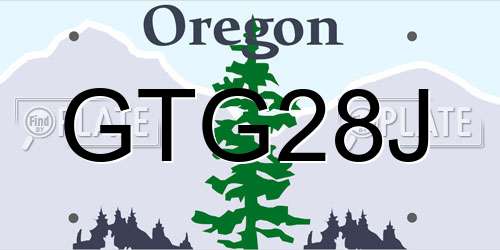 GTG28J Oregon License Plate
