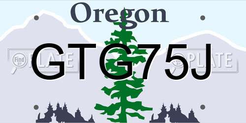GTG75J Oregon License Plate