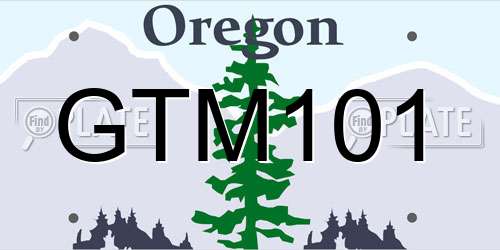GTM101 Oregon License Plate