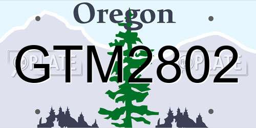GTM2802 Oregon License Plate