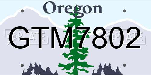 GTM7802 Oregon License Plate