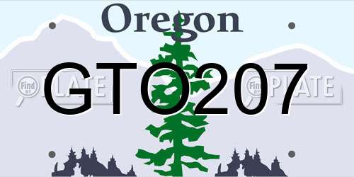 GTO207 Oregon License Plate