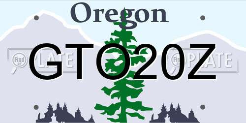 GTO20Z Oregon License Plate