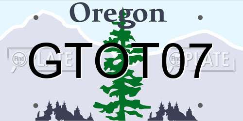 GTOT07 Oregon License Plate