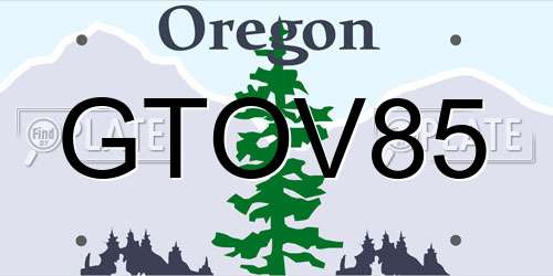 GTOV85 Oregon License Plate