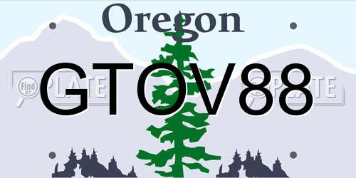 GTOV88 Oregon License Plate