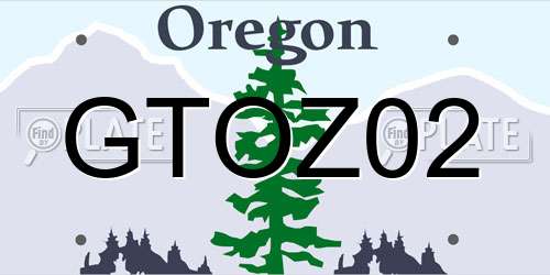 GTOZ02 Oregon License Plate