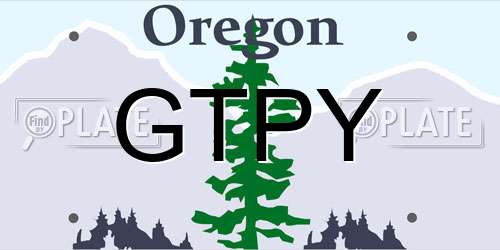GTPY Oregon License Plate