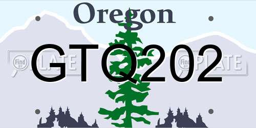 GTQ202 Oregon License Plate