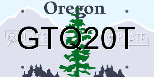 GTQ20T Oregon License Plate