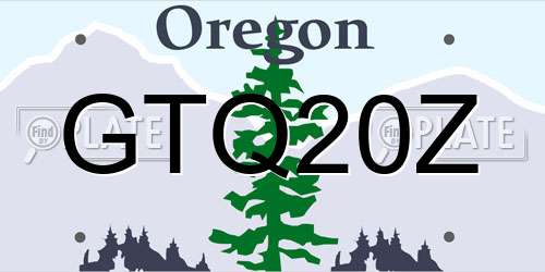 GTQ20Z Oregon License Plate