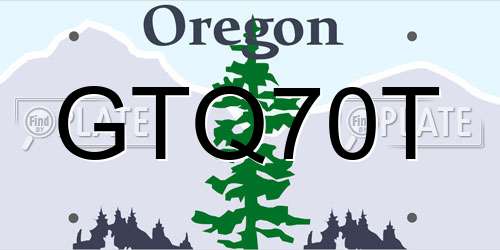 GTQ70T Oregon License Plate