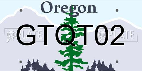 GTQT02 Oregon License Plate