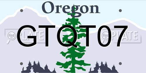 GTQT07 Oregon License Plate