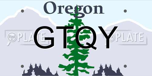 GTQY Oregon License Plate