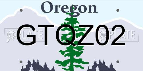 GTQZ02 Oregon License Plate