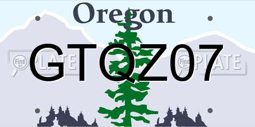 GTQZ07 Oregon License Plate