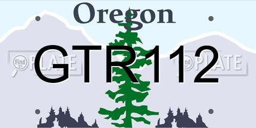 GTR112 Oregon License Plate