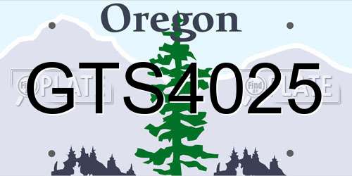 GTS4025 Oregon License Plate