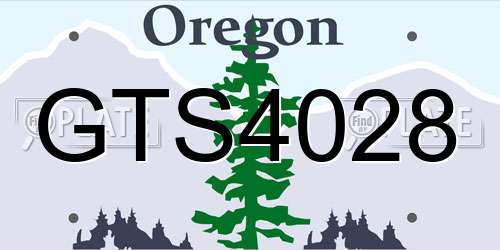 GTS4028 Oregon License Plate