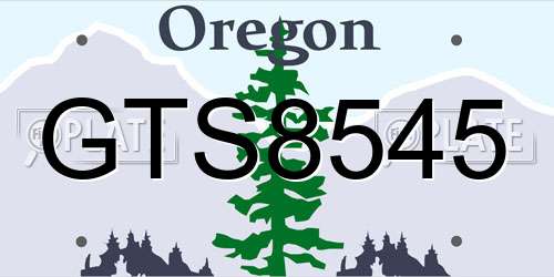 GTS8545 Oregon License Plate