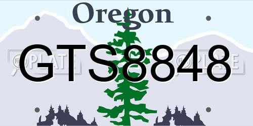 GTS8848 Oregon License Plate