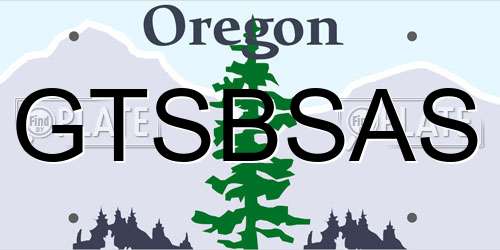 GTSBSAS Oregon License Plate