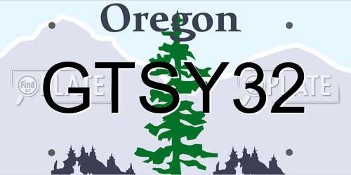 GTSY32 Oregon License Plate