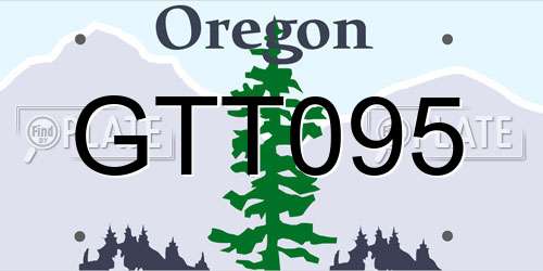 GTT095 Oregon License Plate
