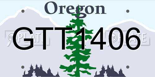 GTT1406 Oregon License Plate