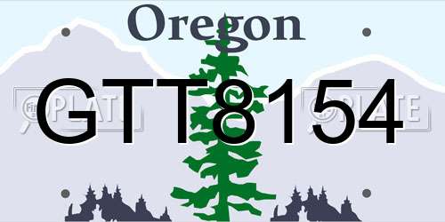 GTT8154 Oregon License Plate