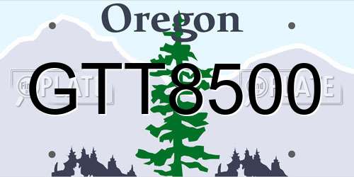 GTT8500 Oregon License Plate