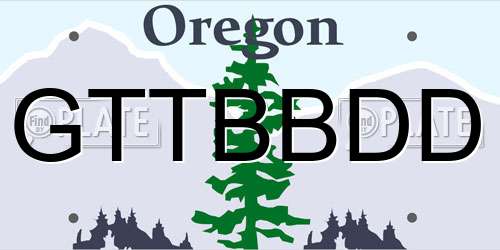 GTTBBDD Oregon License Plate