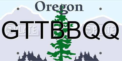 GTTBBQQ Oregon License Plate