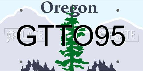 GTTO95 Oregon License Plate