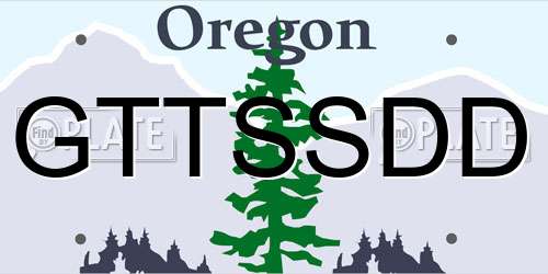 GTTSSDD Oregon License Plate