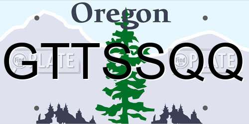 GTTSSQQ Oregon License Plate